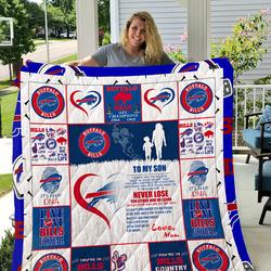 Buffalo Bills - To My Son - Love Mom Quilt and Home Decor