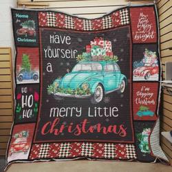 Bug Car Christmas Have Yourself A Merry Little Christmas Quilt Blanket Great Customized Blanket Gifts For Birthday Christmas Thanksgiving and Home Decor
