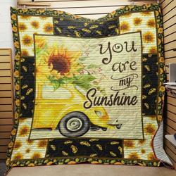 Bug Car Sunflower Quilt Blanket Abc07113564 and Home Decor