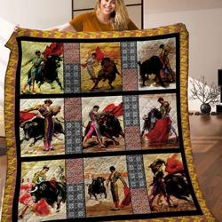 Bull Fighting Quilt Blanket C9B050333PT and Home Decor