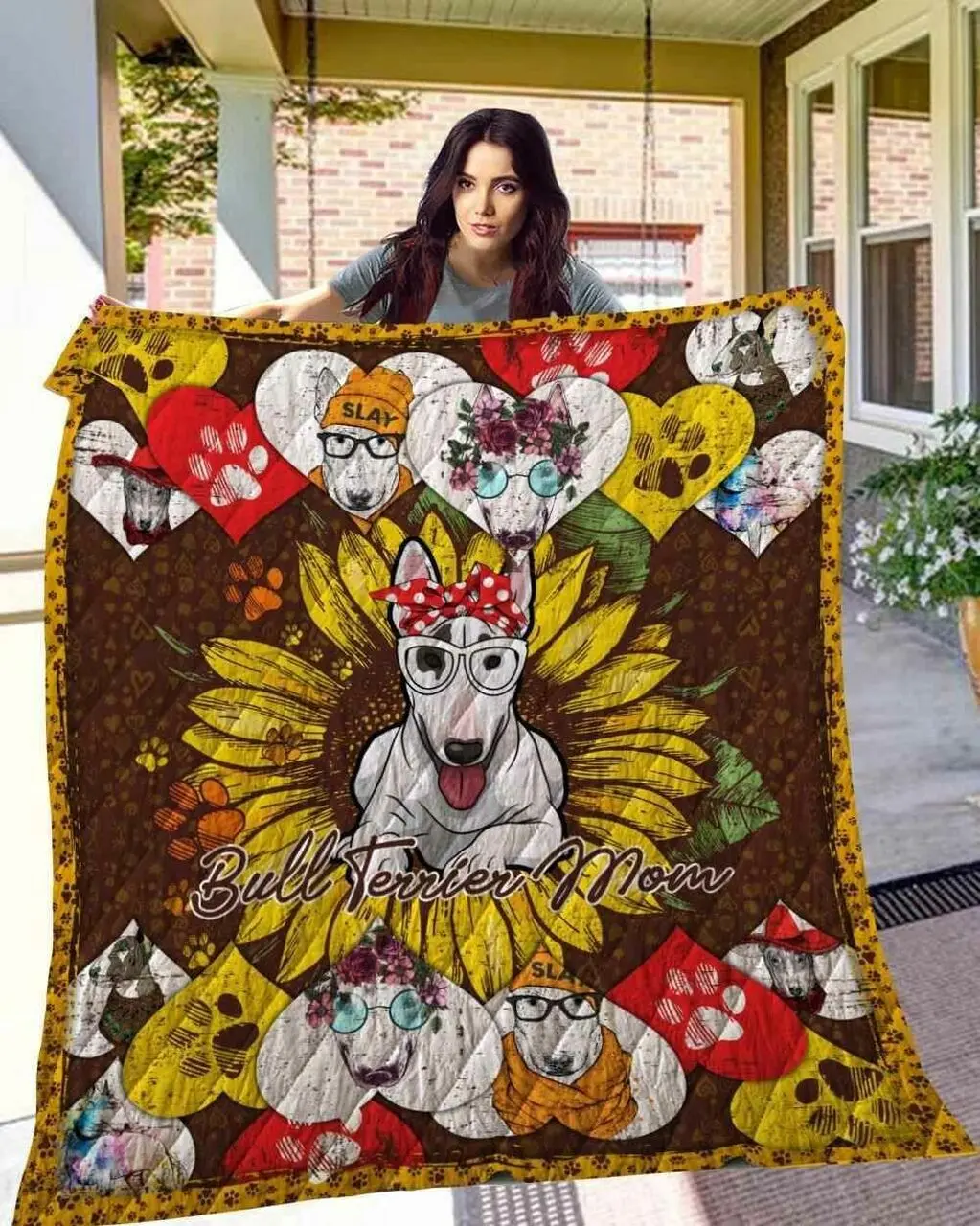 Bull Terrier 14 Blanket Th10072019 Quilt and Home Decor