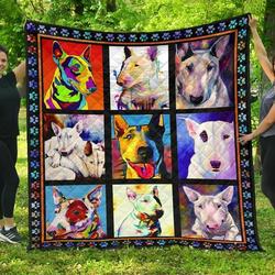 Bull Terrier Colorful Bull Terrier Quilt Ecf and Home Decor