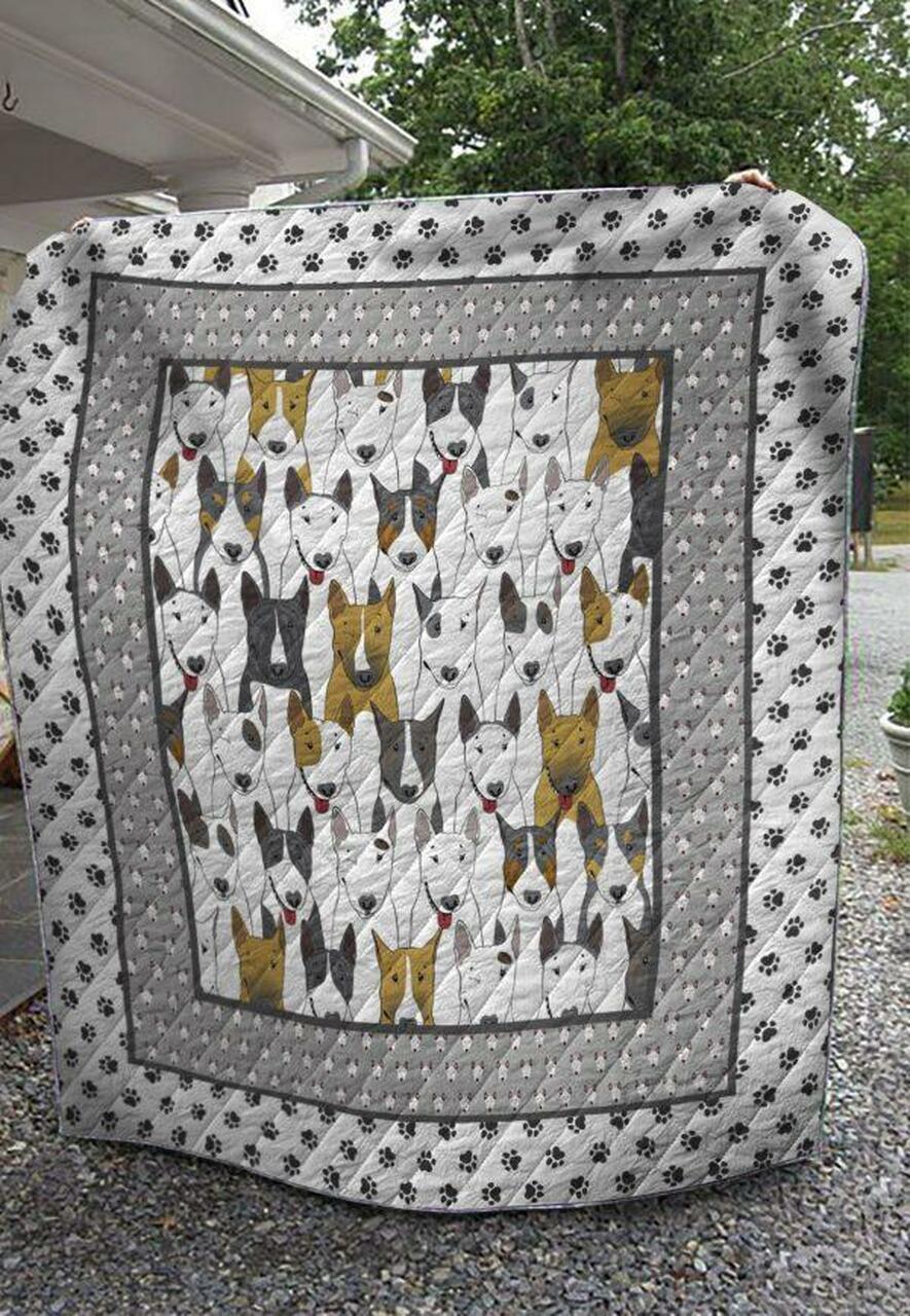 Bull Terrier Dog 1203 5 Quilt Blanket Quilt and Home Decor