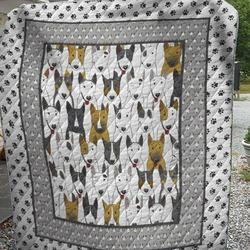 Bull Terrier Dog 1203 5 Quilt Blanket  Quilt and Home Decor