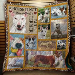 Bull Terrier Dogs Quilt Blanket A161 and Home Decor