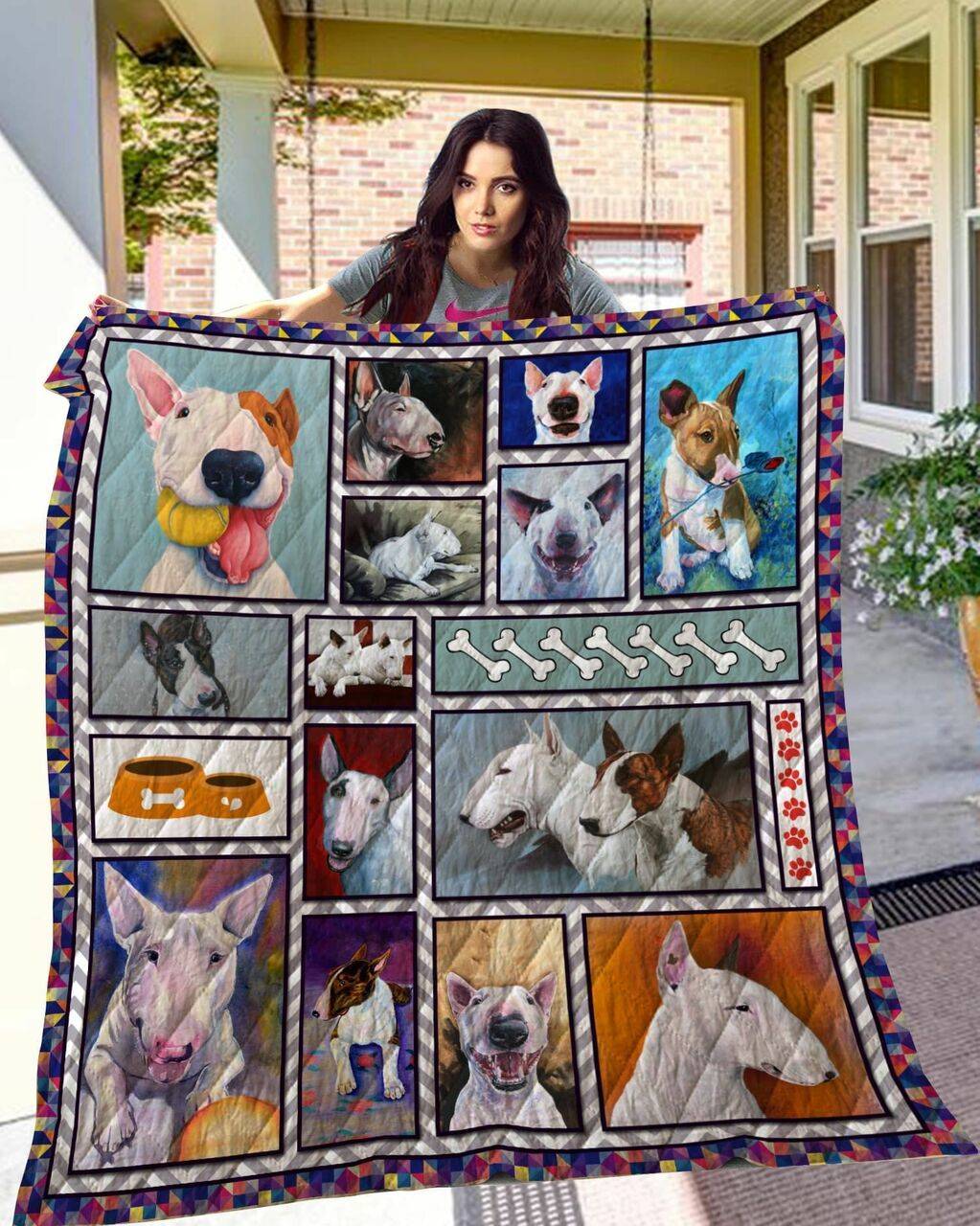 Bull Terrier Quilt Blanket and Home Decor