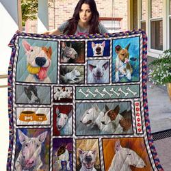 Bull Terrier Quilt Blanket and Home Decor