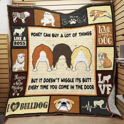Bulldog Quilt Blanket ABC07112533 and Home Decor