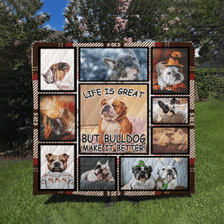 Bulldog V1 NTD141298 3D Customized Quilt and Home Decor