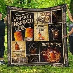 Bulleit Bourbon Whiskey Inspired Me Gift Idea Quilt and Home Decor