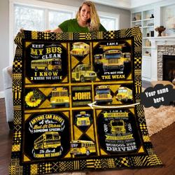 Bus Driver Wp Personalized Name Quilt tp and Home Decor