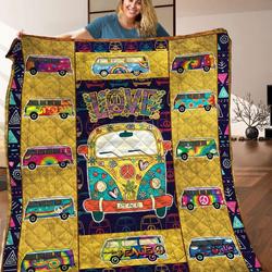 Bus Hippie Quilt Blanket C9B050302TA and Home Decor
