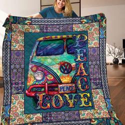 Bus Hippie Quilt Blanket C9B050335TA and Home Decor