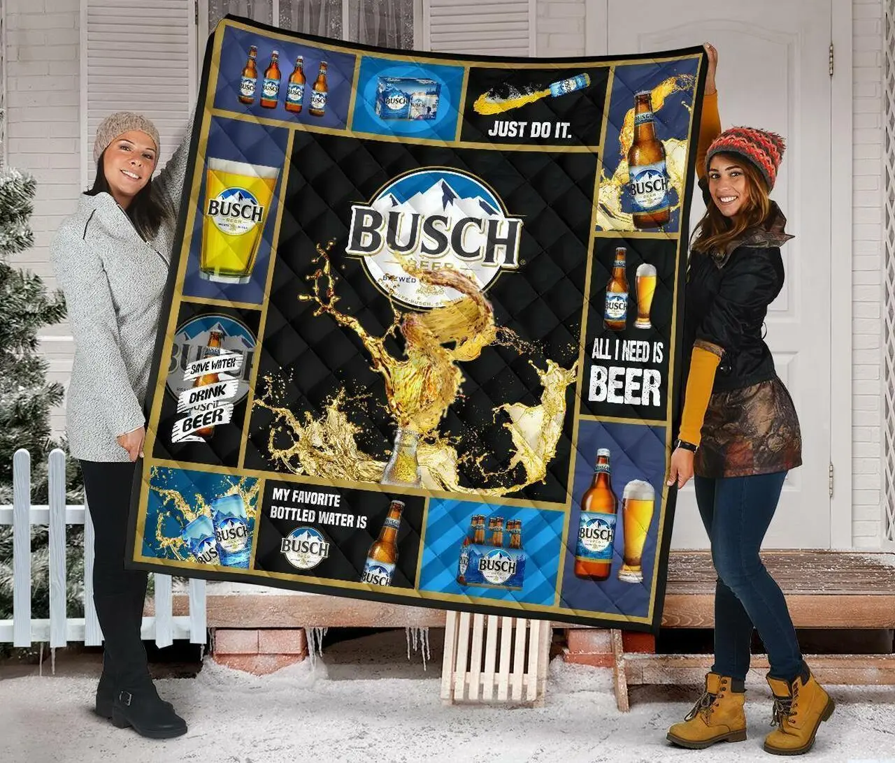 Busch Beer Lover Funny Gift Quilt and Home Decor