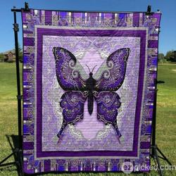 Butterfly Afgan Quilt Blanket Tt99  Quilt and Home Decor