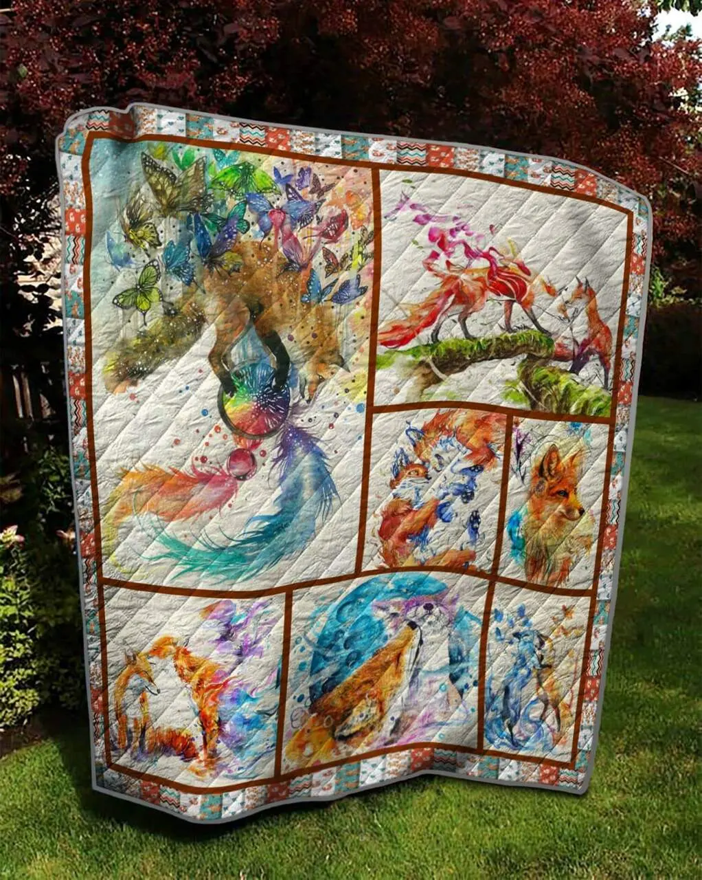 Butterfly Fox Quilt and Home Decor