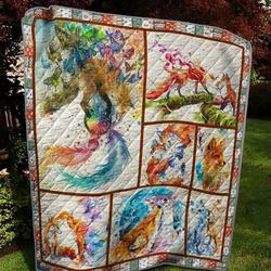 Butterfly Fox Quilt and Home Decor