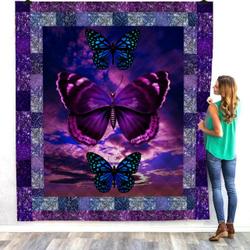 Butterfly In Autumn Sky Quilt Blanket  Quilt and Home Decor