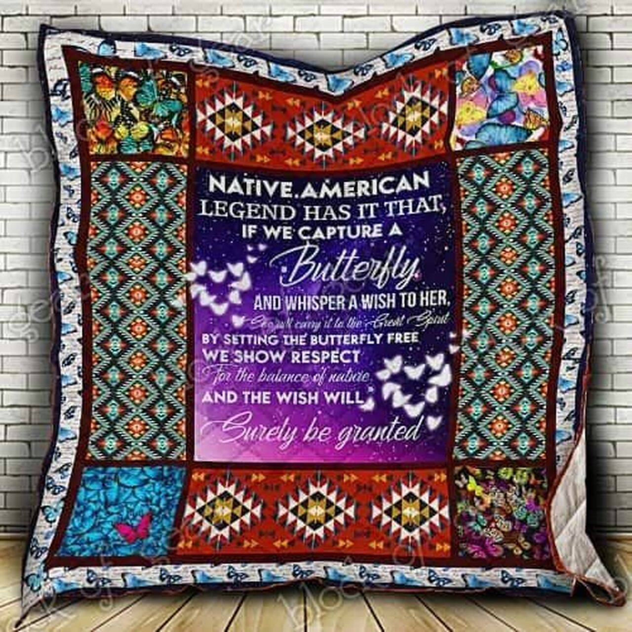 Butterfly Native American Hur Quilt Cysilf and Home Decor