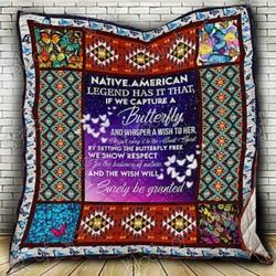 Butterfly Native American Hur Quilt Cysilf and Home Decor