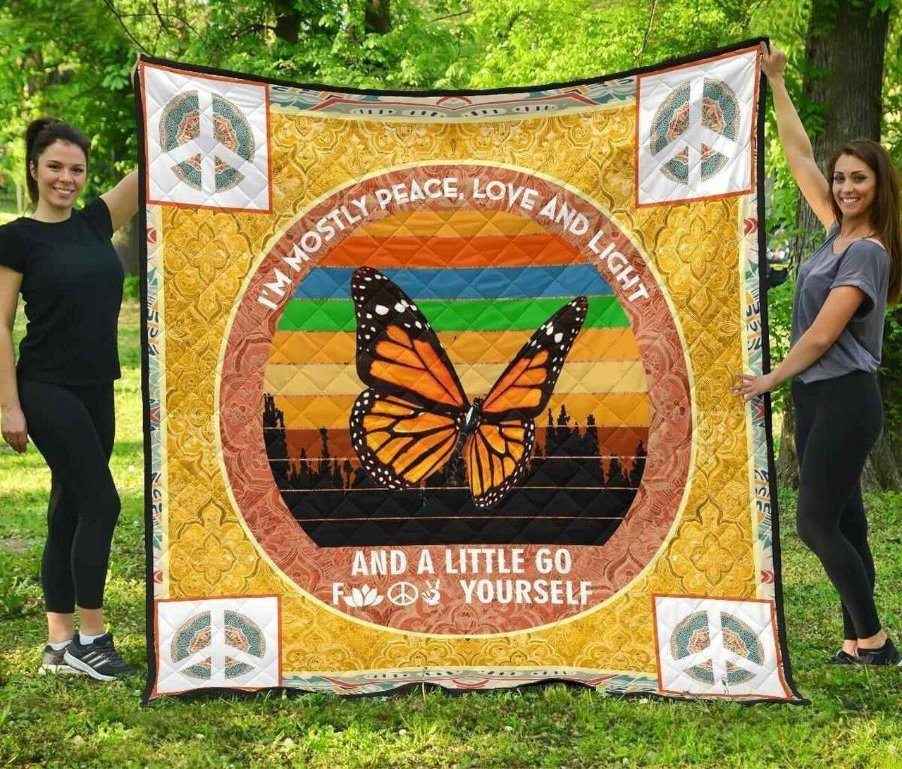 Butterfly Peace Premium Blanket Th0509 Quilt and Home Decor