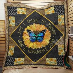 Butterfly Sunflower Quilt Blanket Dhc03021498Td and Home Decor
