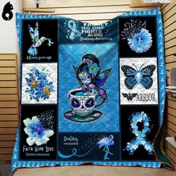 Butterfly Tea Cup Girl Diabetes Awareness Ee41485 Quilt Cyli0308 and Home Decor