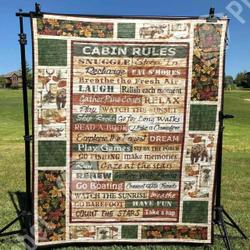 Cabin Rules DHCDHC DT0910 Quilt Blanket and Home Decor