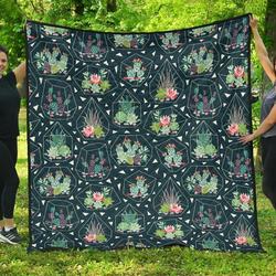Cactus Glass Terrarium Pattern DHCDHC DT1910 Quilt Blanket and Home Decor