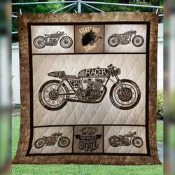 Cafe Racer Art Collection Washable Handmade Quilt 2911-02 and Home Decor
