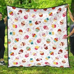 Cake Cupcake Design Pattern DHCDHC DT1910 Quilt Blanket and Home Decor