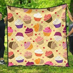 Cake Cupcake Heart Cherry Pattern DHCDHC DT1910 Quilt Blanket and Home Decor