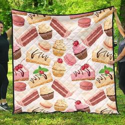 Cake Cupcake Sweets Pattern DHCDHC DT1910 Quilt Blanket and Home Decor