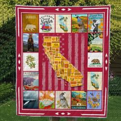 California Things Quilt For California Residents and Home Decor