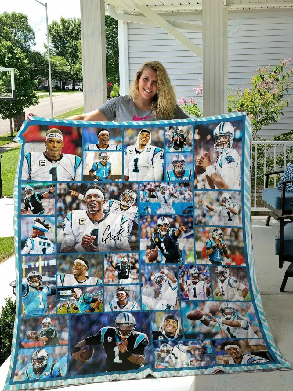 Cam Newton Quilt Blanket and Home Decor