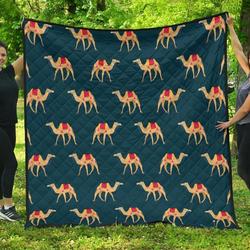 Camel Pattern Blue Blackground DHCDHC DT1910 Quilt Blanket and Home Decor