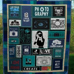 Camera When Life Gets Blurry Adjust Your Focus Quilt Blanket Great Customized Blanket Gifts For Birthday Christmas Thanksgiving and Home Decor