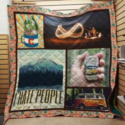 Camp I Hate People Blanket Th1707 Quilt and Home Decor