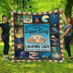 Camping 3D Customized Quilt Lady Sofa and Home Decor