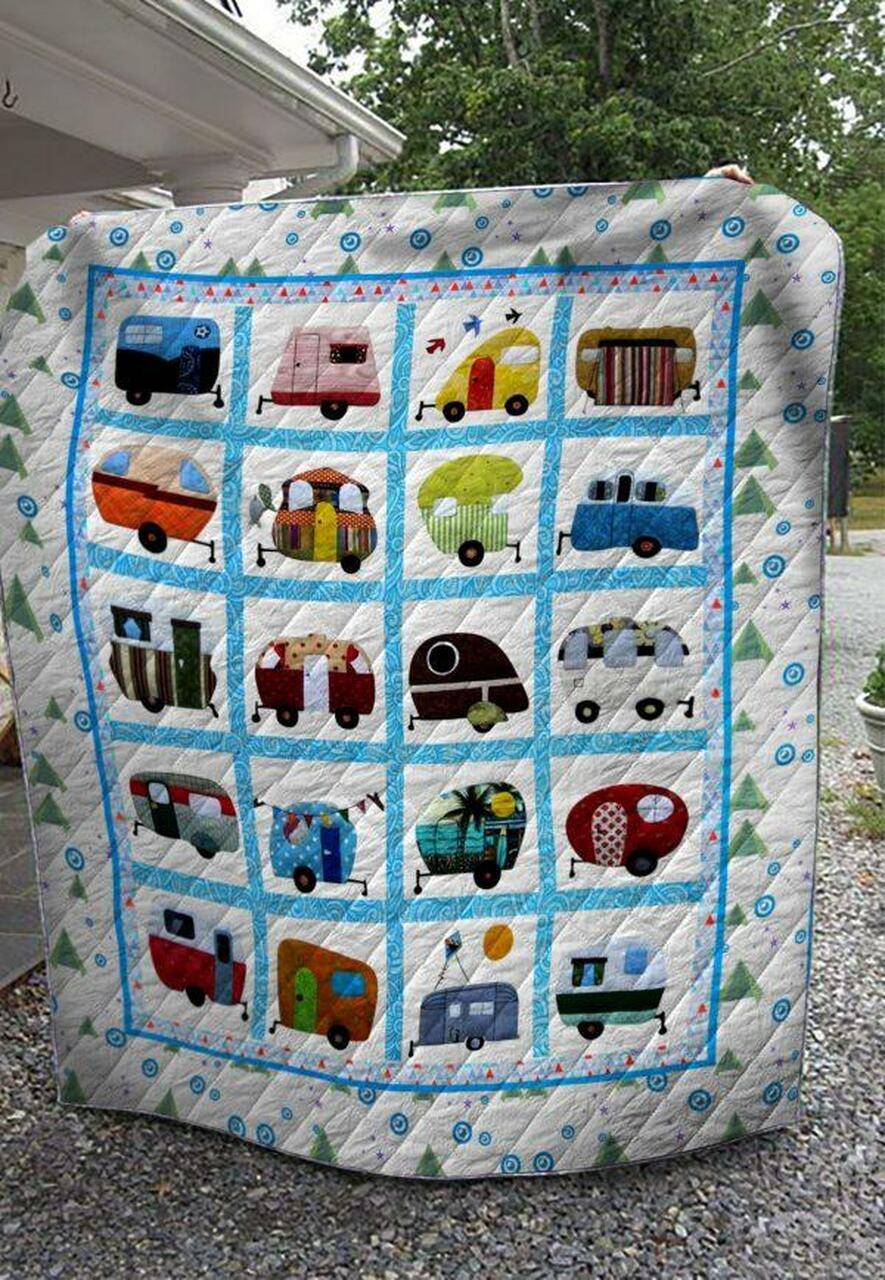 Camping And Tent Quilt V1 and Home Decor
