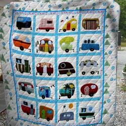 Camping And Tent Quilt V1 and Home Decor