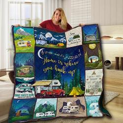 Camping Camper Home Is Where TB160996 3D Customized Quilt and Home Decor