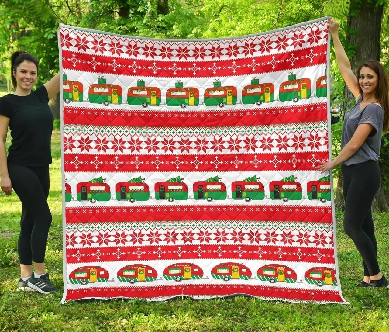 Camping Camper Ugly Christmas 3D Customized Quilt and Home Decor