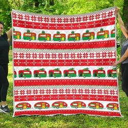 Camping Camper Ugly Christmas 3D Customized Quilt and Home Decor