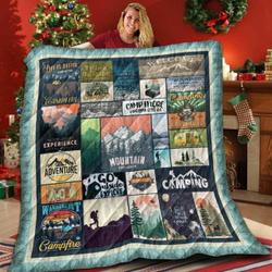 Camping Color Square 3D Customized Quilt and Home Decor
