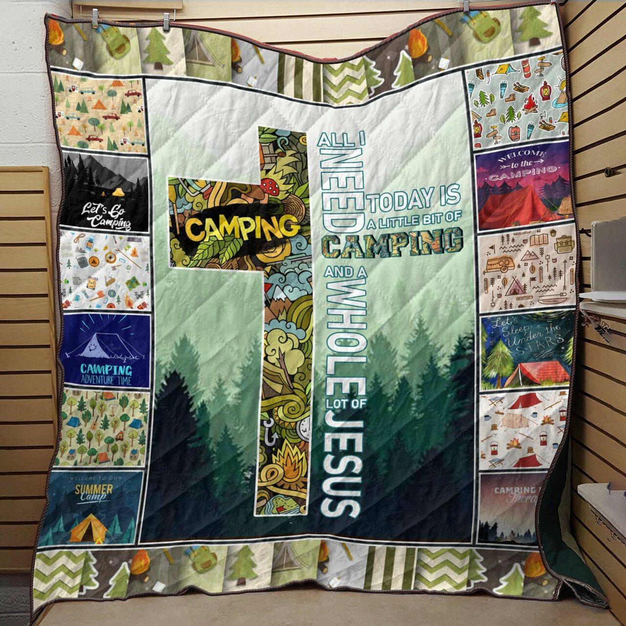Camping Cross Reality Or Quilt Odw and Home Decor