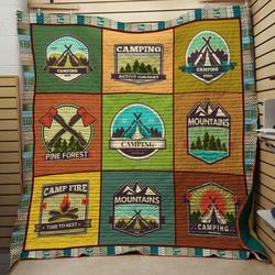 Camping Fire: Time To Rest Quilt and Home Decor