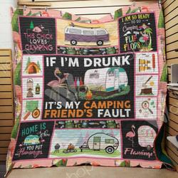Camping Flamingo Quilt Blanket Dhc1102680Td and Home Decor