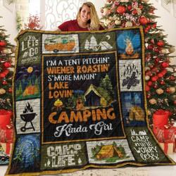 Camping Girl 3D Customized Quilt NL and Home Decor