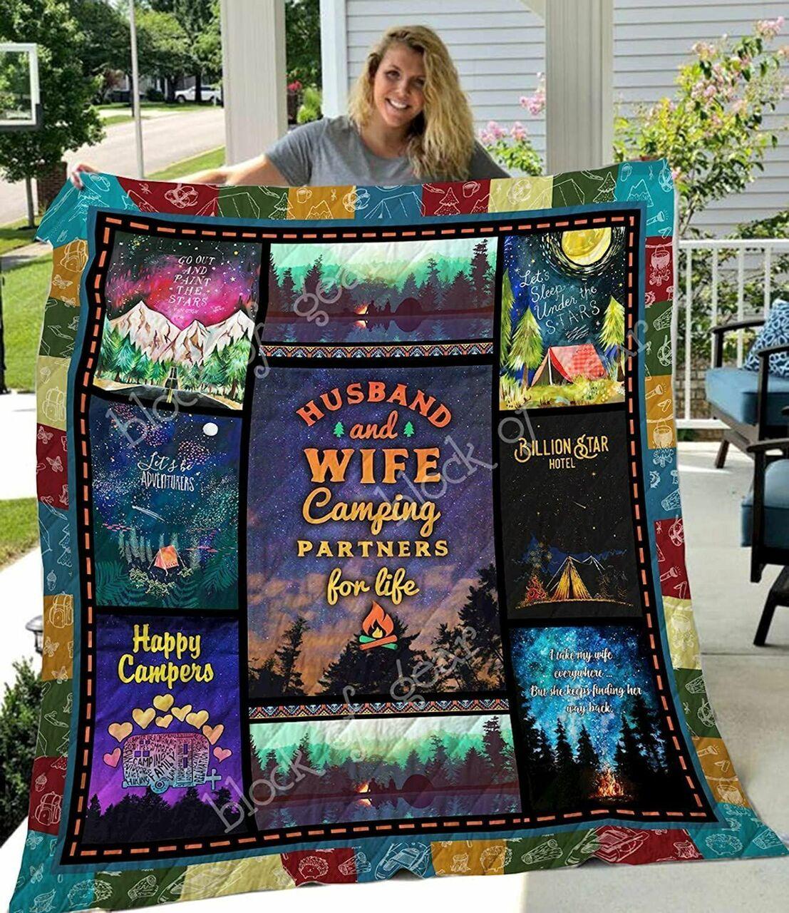 Camping Husband And Wife NTA020398 Mint2 3D Customized Quilt and Home Decor